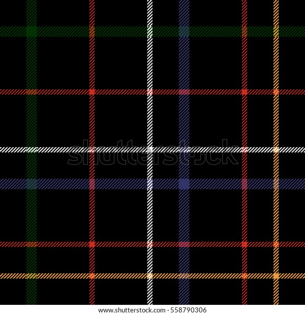 Black Plaid Seamless Pattern Vector Illustration Stock Vector Royalty