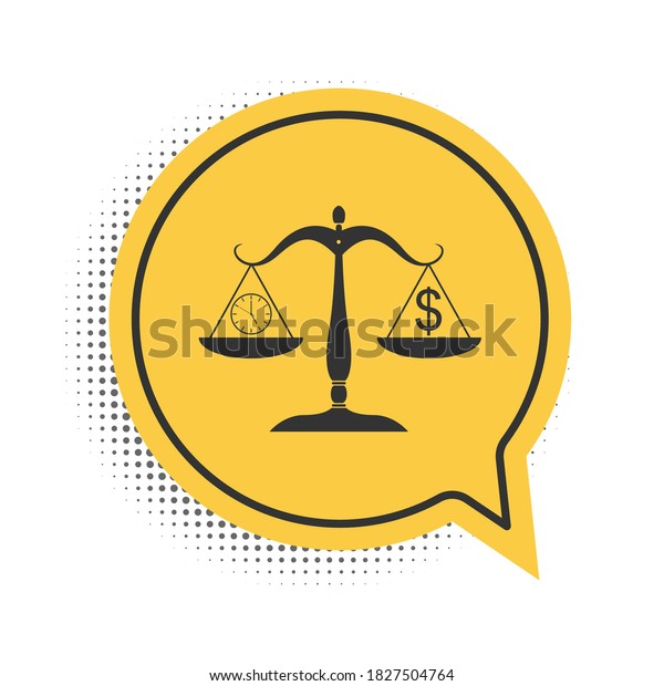 Black Scale Weighing Money Time Icon Stock Vector Royalty Free