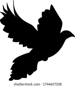 Black Silhouette Flying Dove On White Stock Vector Royalty Free