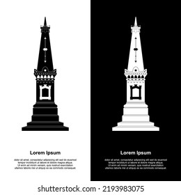 Black White Illustration Symbol Jogja Tugu Stock Vector Royalty Free