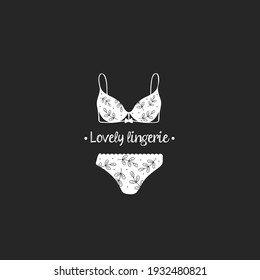 Black White Lingerie Brand Logo Vector Stock Vector Royalty Free