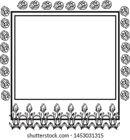 Elegant Frame Drawing Cute Flower Leaf Stock Vector Royalty Free