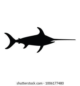 Black White Silhouette Swordfish Stock Vector Royalty Free