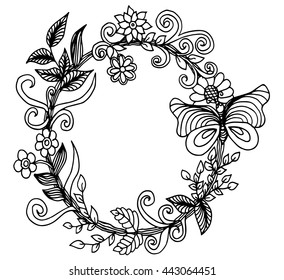 Black White Vector Illustration Vintage Frame