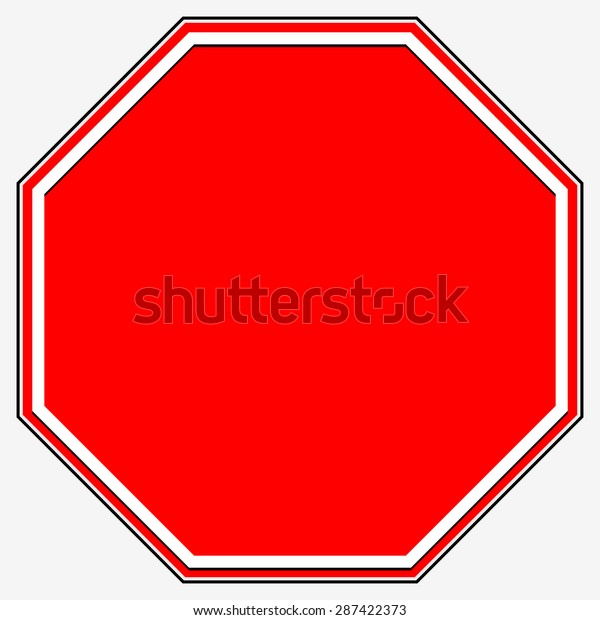 Blank Stop Sign Blank Red Octagonal Stock Vector Royalty Free