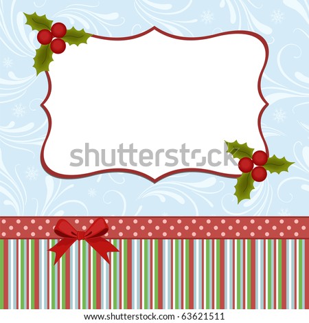 Blank Template Christmas Greetings Card Postcard Stock Vector Royalty Free Shutterstock