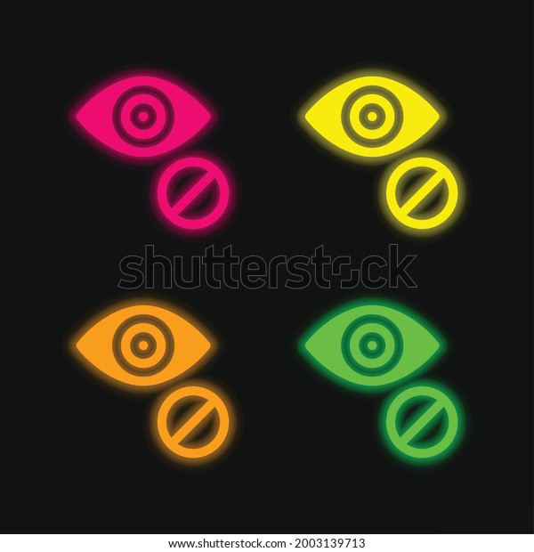 Blind Four Color Glowing Neon Vector Stock Vector Royalty Free