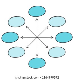 Blue Hand Drawn Business Diagram Template Stock Vector Royalty Free