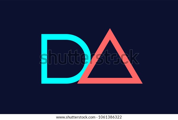 Blue Orange Pastel Alphabet Letter Da Stock Vector Royalty Free