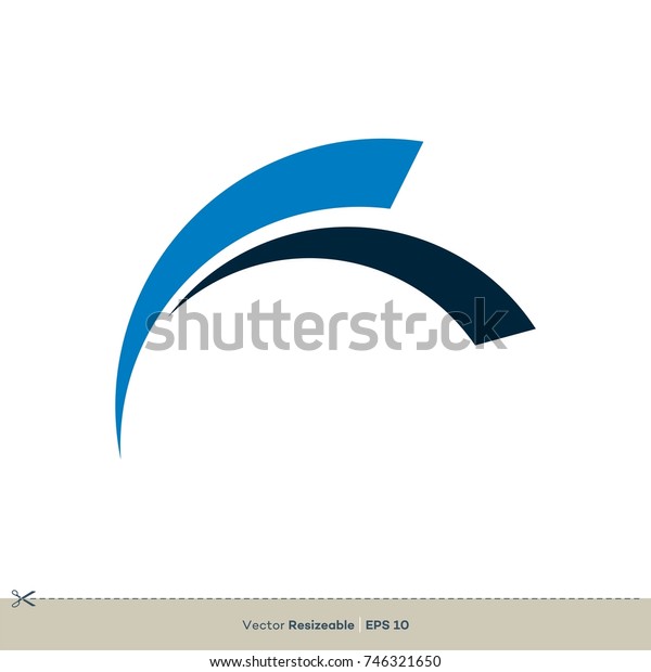 Blue Swoosh Icon Vector Logo Template Stock Vector Royalty Free 746321650