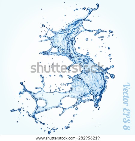 Blue Water Splash Vector Illustration EPS Stock Vector Royalty Free