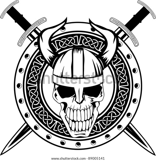 Board Viking Crossed Swords Skull 스톡 벡터 로열티 프리 89005141 Shutterstock