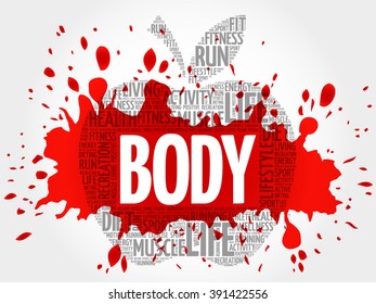 Body Apple Word Cloud Health Concept Stock Vector Royalty Free