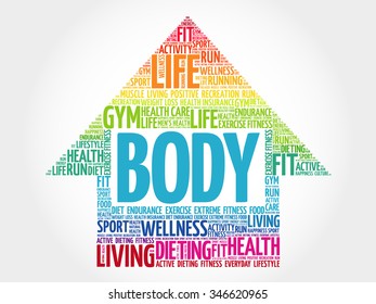 Body Arrow Word Cloud Health Concept Stock Vector Royalty Free