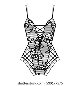 Collection Lingerie Body Set Vector Illustrations Stock Vector Royalty