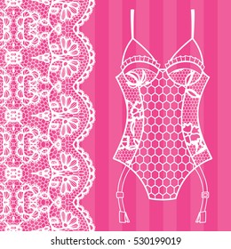 Body Lingerie Lacy Beautiful Body Vector Stock Vector Royalty Free