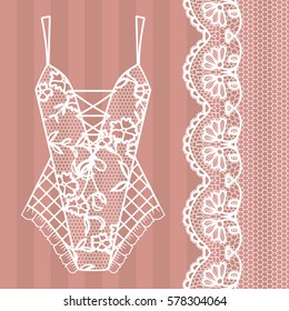 Body Lingerie Lacy Beautiful Body Vector Stock Vector Royalty Free