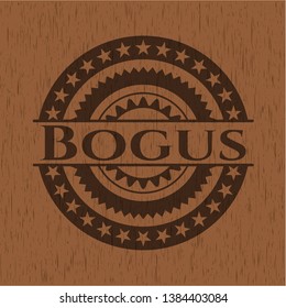 Bogus Realistic Wood Emblem Vector Illustration Stock Vector Royalty