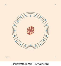 Bohr Model Representation Calcium Atom Number Stock Vector Royalty