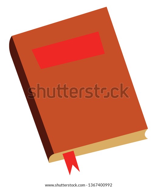 Book Orange Cover Vector Color Illustration Stock Vector Royalty Free