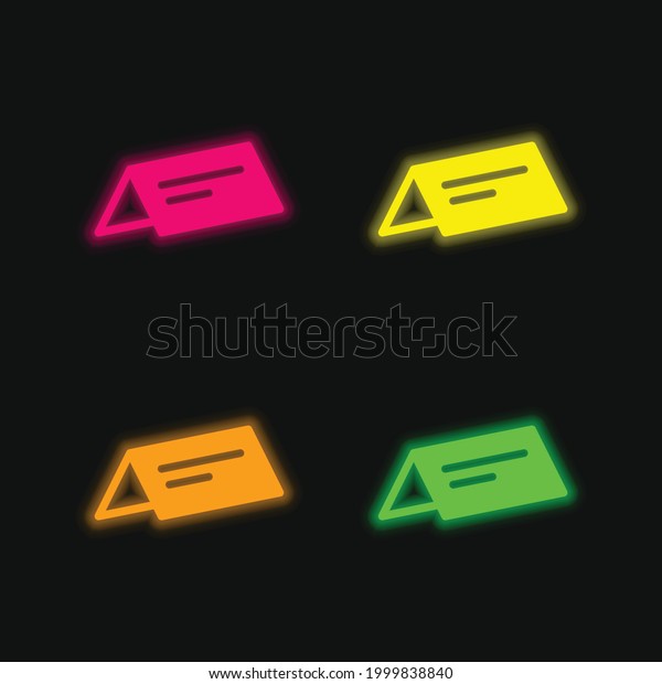 Booked Four Color Glowing Neon Vector Stock Vector Royalty Free