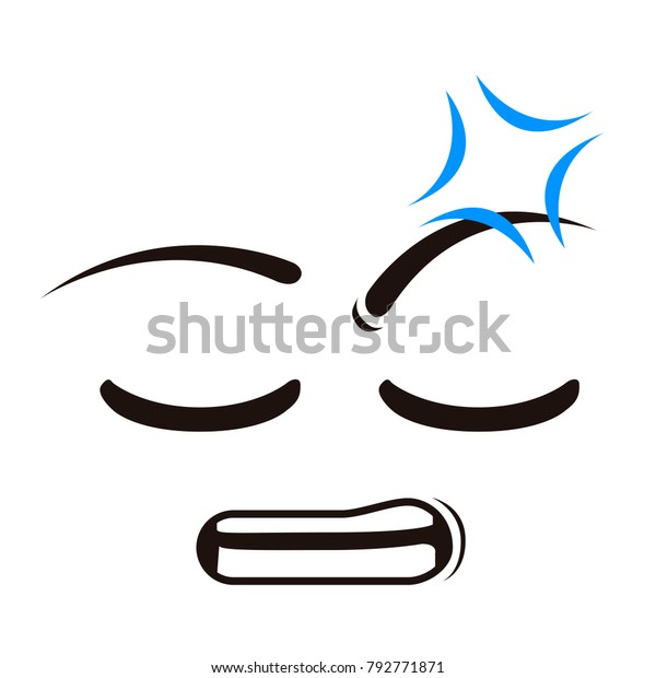 Borderless Angry Emoticon On White Background Stock Vector Royalty