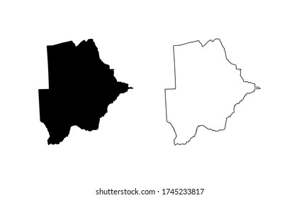 Botswana Map Silhouette Line Country Africa Stock Vector Royalty Free Shutterstock