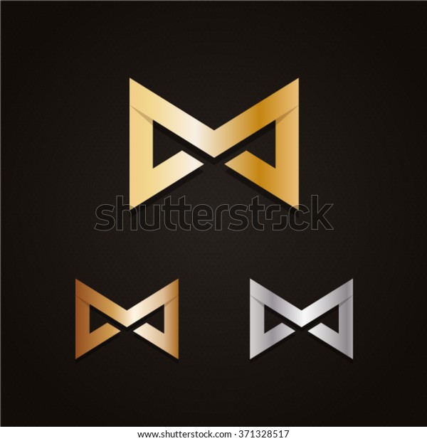 Bow Tie Logo Letter M Luxury Stock Vector Royalty Free