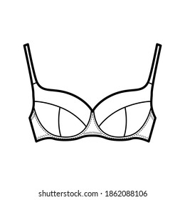 Bra Lingerie Technical Fashion Illustration Full Stock Vector Royalty