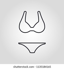 Brasserie Underpants Lingerie Isolated Linear Flat Stock Vector