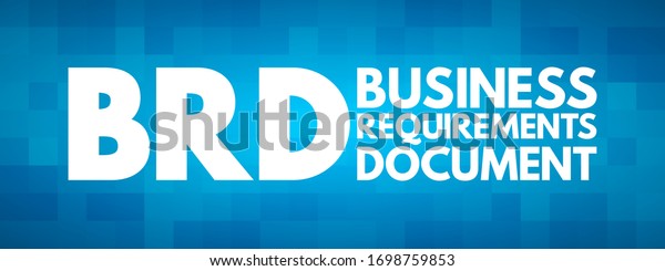 Brd Business Requirements Document Acronym Concept Stock Vector