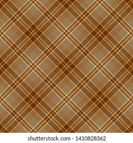 Tartan Brown Beige Seamless Fabric Texture Stock Illustration