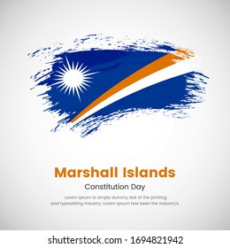 Brush Painted Grunge Flag Marshall Islands Stock Vector Royalty Free