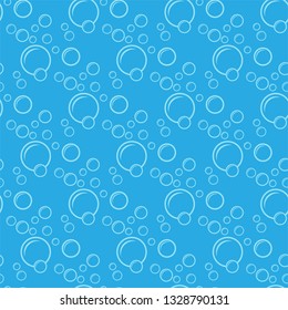 Bubbles Vector Seamless Pattern Flat Line Stock Vector Royalty Free