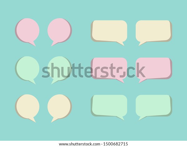 Bubble Text Speech Pastel Color Vector Stock Vector Royalty Free