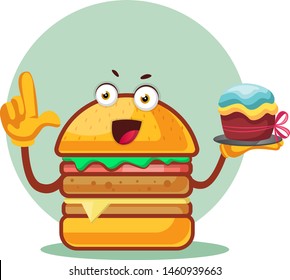 Cute Unicorn Burger Cartoon Vector Icon Stock Vector Royalty Free