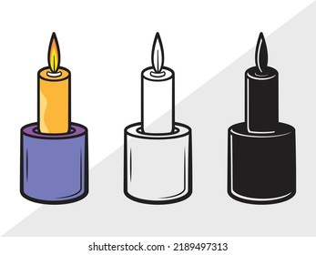 Burning Candle Clipart Svg Printable Vector Stock Vector Royalty Free