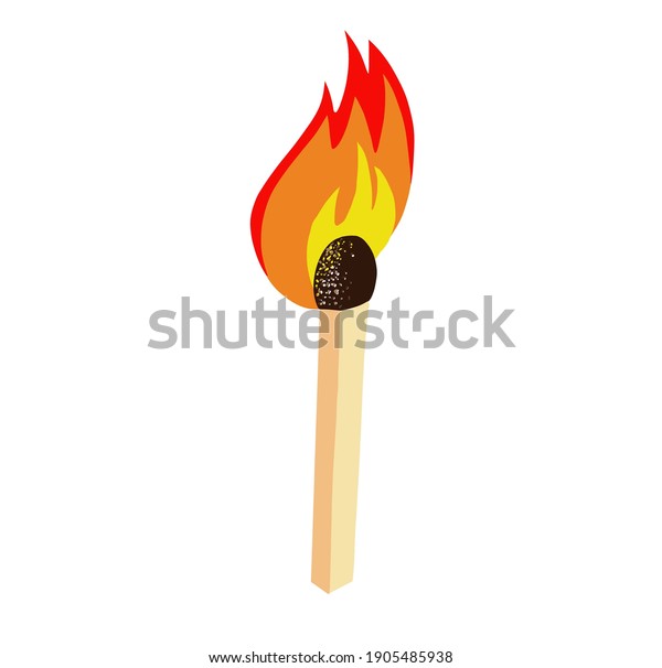 Burning Match Hand Drawn Doodle Simple Stock Vector Royalty Free