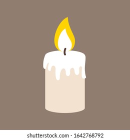 Burning Wax Candle Vector Illustration Stock Vector Royalty Free