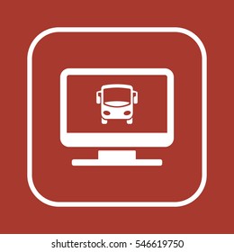 Bus Icon Flat Design Stock Vector Royalty Free Shutterstock