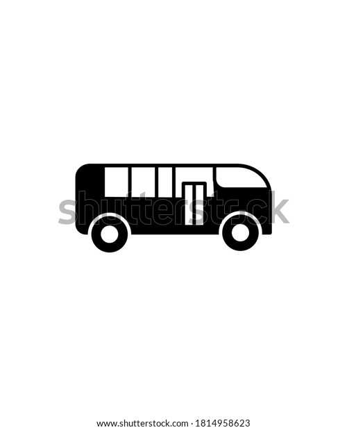 Bus Iconflat Vector Icon Stock Vector Royalty Free