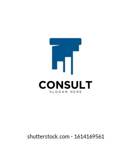 Business Consulting Logo Template Speech Bubble Stock Vector Royalty