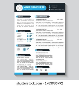 Cv Resume Template Design Cool 3d Stock Vector Royalty Free 1068987224