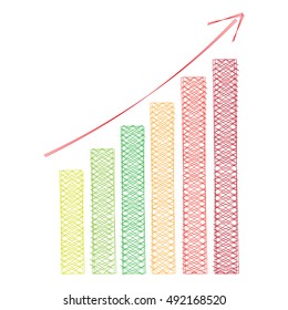 Business Graph Isolated Illustration On White Stock Vector Royalty