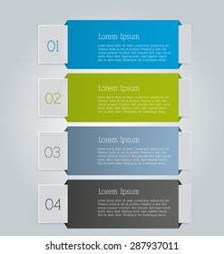 Vektor Stok Vertical Timeline Template Five Arrows Infographic Tanpa