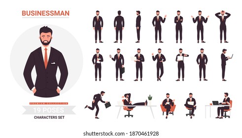 African American Black Businessman Poses Vector Stock Vector Royalty