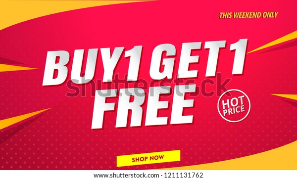 Buy Get Free Sale Banner Template Stock Vector Royalty Free