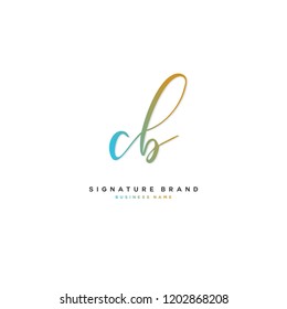 C B Cb Initial Letter Handwriting Stock Vector Royalty Free