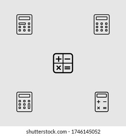 Calculator Outline Icon Set Isolated Vector Stock Vector Royalty Free