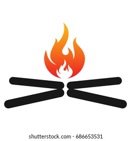 Campfire Silhouette Vector Illustration Stock Vector Royalty Free